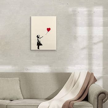 Amazon.co.jp: 7CANVAS Banksy バンクシー 風船と少女 ポスター